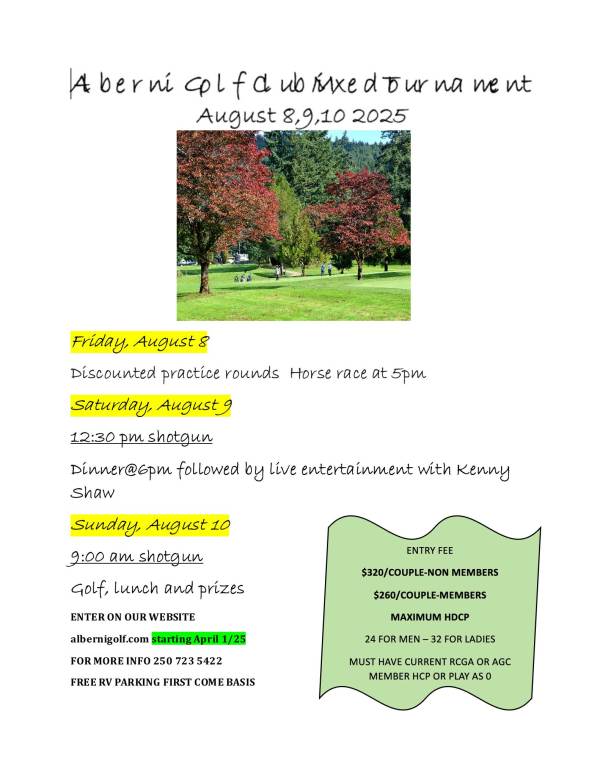 2025 Alberni Mixed Couples Tournament Registration