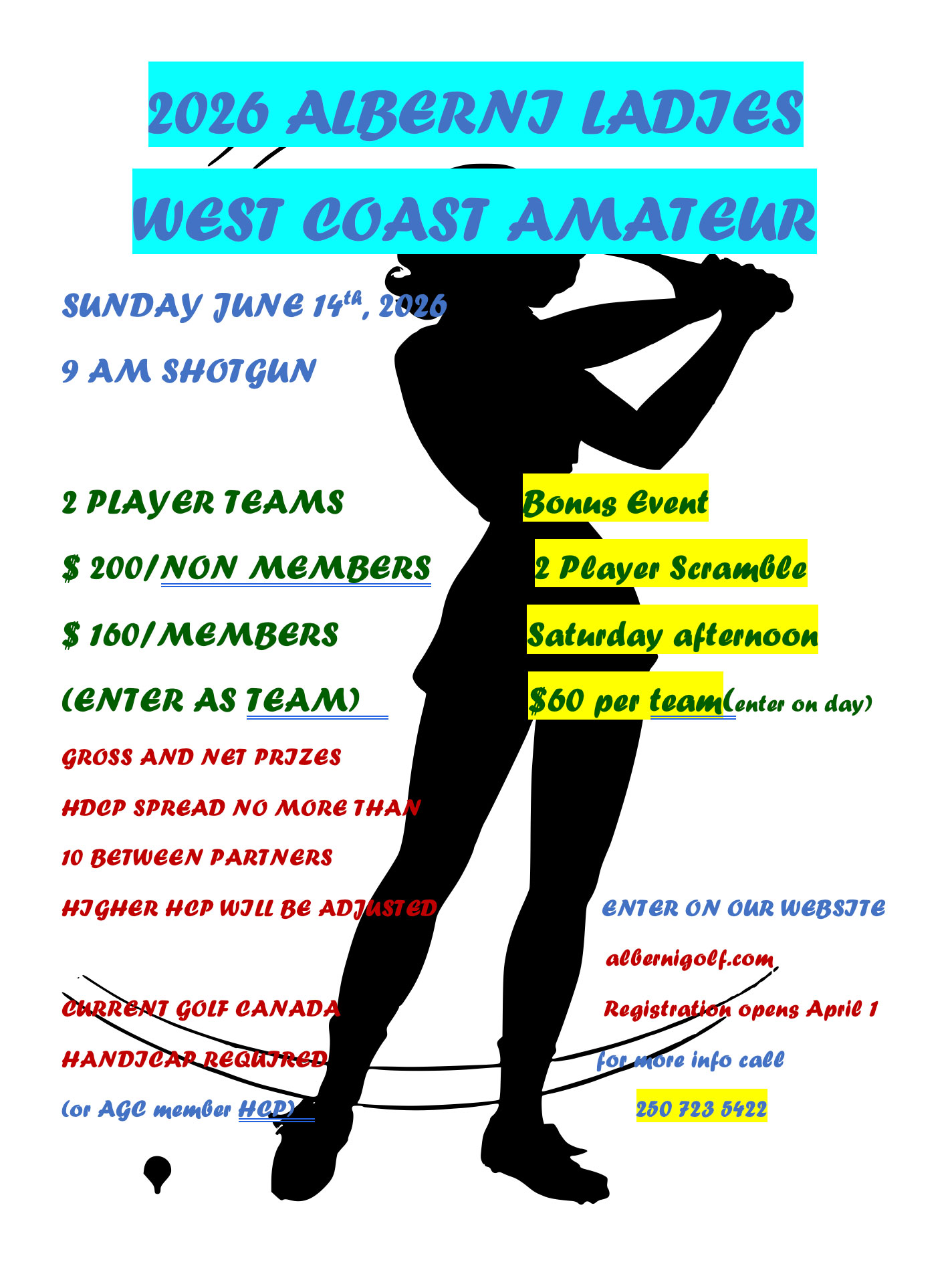 2026 Alberni Ladies West Coast Amateur Registration
